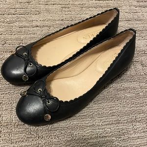 Ralph Lauren womens flats scalloped detail bow NWT worn once